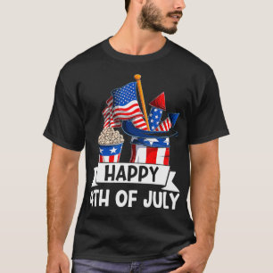 T-shirt Happy 4th Of July American Flag USA Funny 4th Of