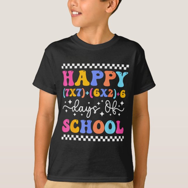 T-shirt Happy 67 Days Of School Math Teacher Students Six  (Devant)