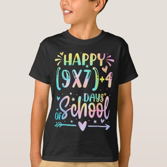 T-shirt Happy 67 Days Of School Math Teacher Students Six  (Devant)