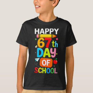 T-shirt Happy 67th Day Of School Teacher Kids Six Seven 6