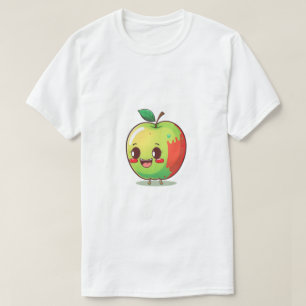 T-Shirt Happy Apple   Graphique de Fruit de Dessin
