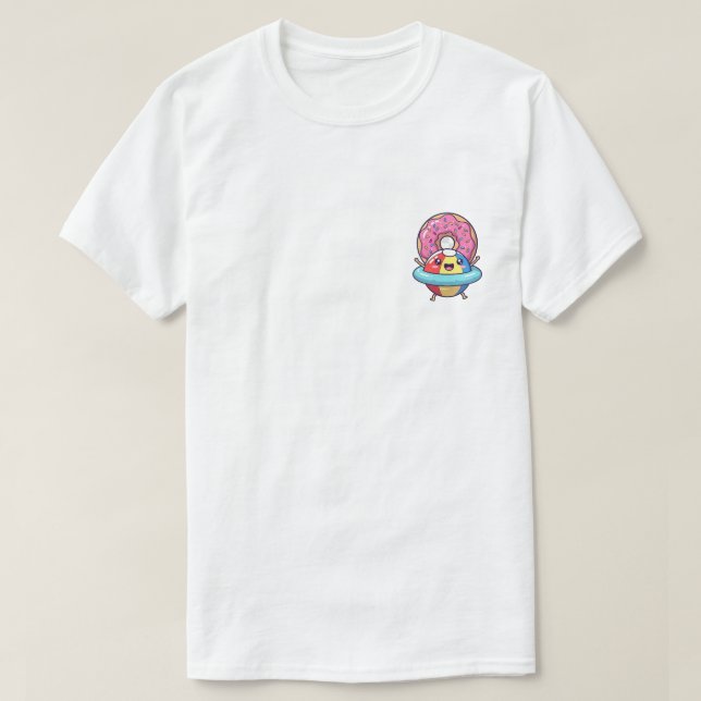 T-shirt Happy Beach Ball Character in Pool Float with Pink (Design devant)
