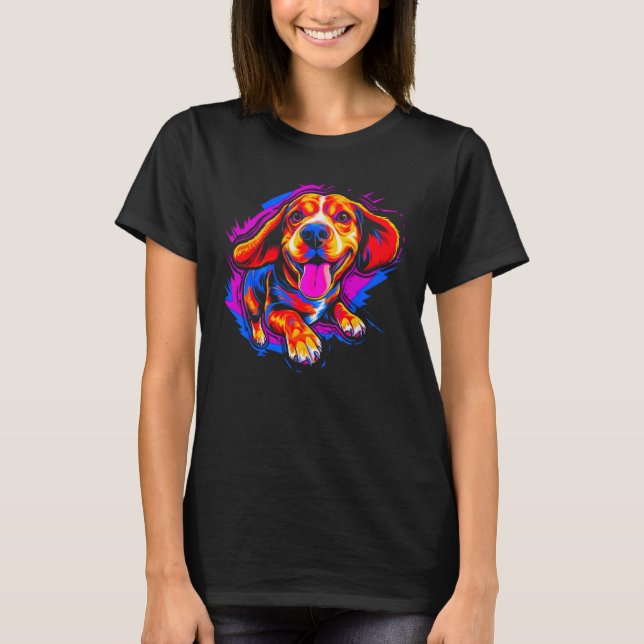 T-shirt Happy Beagle Dog (Devant)