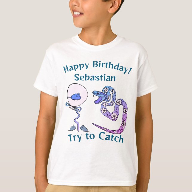 T - Shirt Happy Birthday Schlange drucken (Vorderseite)