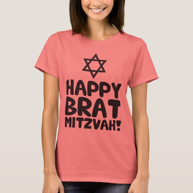 T-shirt Happy Brat Mitzvah (Bar / Bat mitzvah) (Devant)
