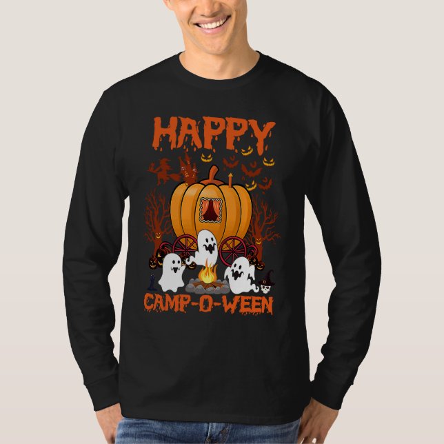 T-shirt Happy Camp O Ween Halloween Camping Camper (Devant)