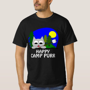 T-shirt Happy Camp Purr Camping Chat Funny T Shirt