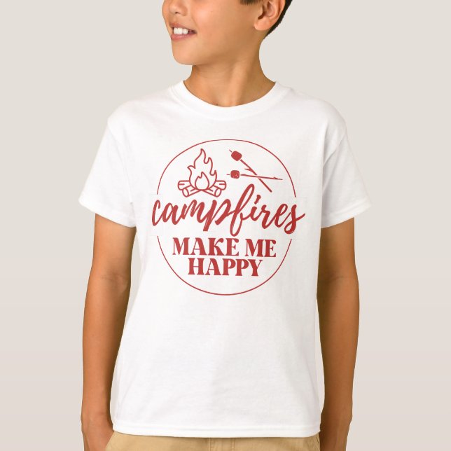 T-shirt Happy Camper Adventure Birthday (Devant)