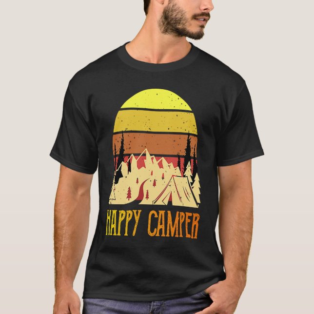 T-shirt Happy Camper  Camping (Devant)