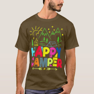 T-shirt Happy Camper Camping Drôle Cadeaux Hommes Femmes E
