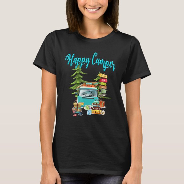 T-shirt Happy Camper Camping Roadtrip (Devant)