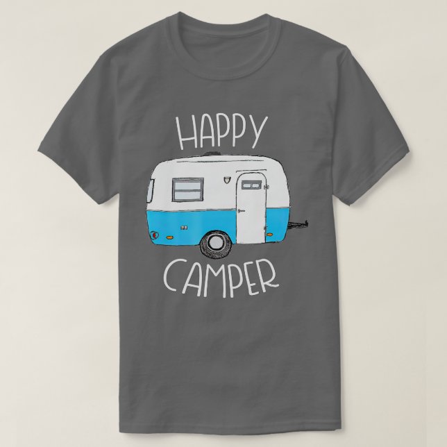T-shirt Happy Camper Camping s Blue Boler camp de rameurs (Design devant)