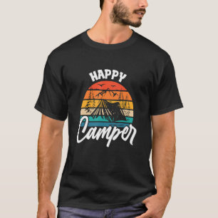 T-shirt Happy Camper Retro Vintage Matching Camping Crew