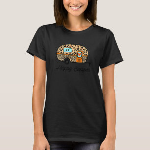 T-shirt Happy Camper Summer Happy Camping Leopard Glampin