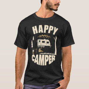 T-shirt Happy Camper Wild Rv Van Camping Outdoor Cute Gra