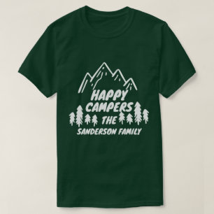T-shirt Happy Campers Nom Famille Camping Voyage