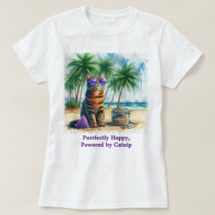 T-shirt Happy Catnip Cat Funny Amoureux de les chats