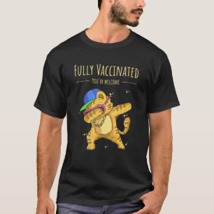 T-shirt Happy Dabbing Chat Entièrement Vacciné Pour Hommes
