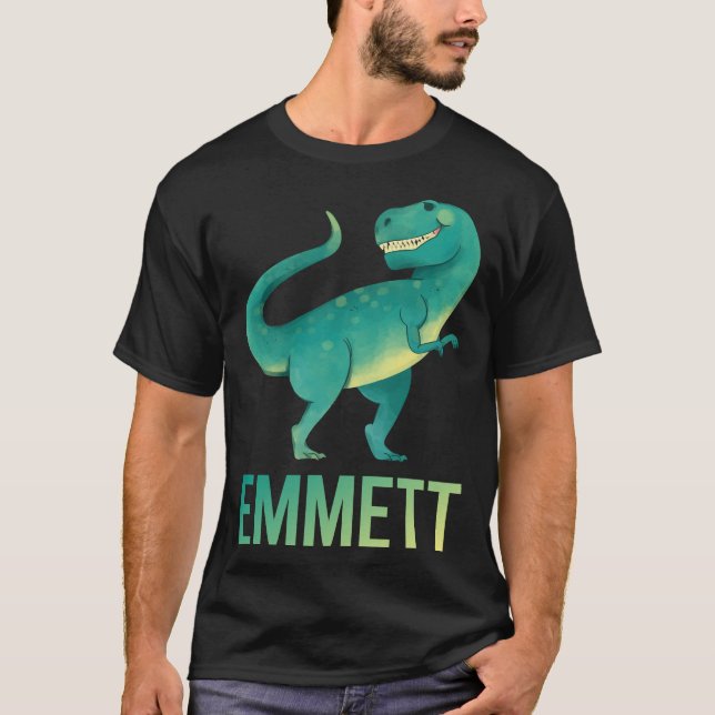 T-shirt Happy Dinosaur - Emmett Name (Devant)