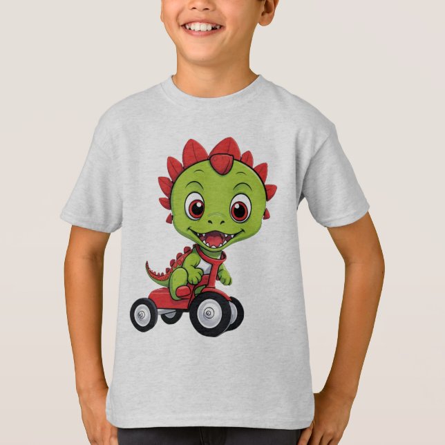 T-shirt happy Dinosaur on Tiny Tricycle (Devant)