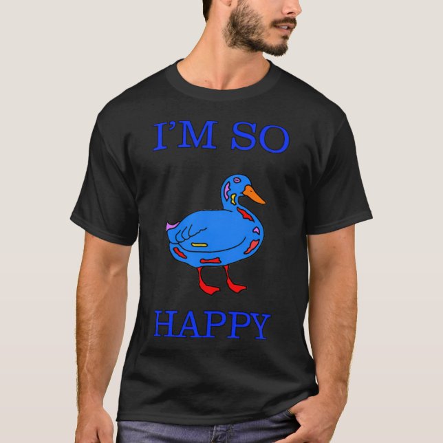 T-shirt Happy Duck labs noir labrador (Devant)