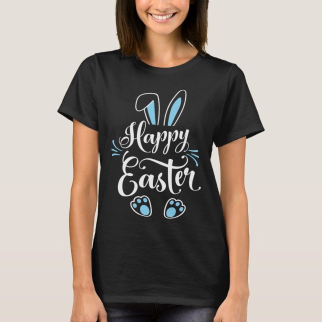 T-shirt Happy Easter Bunny Rabbit Face Easter Day Men Boys (Devant)
