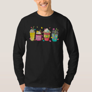 T-shirt Happy Easter Coffee  for Women Bunny Latte Easter 