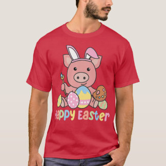 T-shirt Happy Easter Cute Pig pour Easter With Easter Eggs
