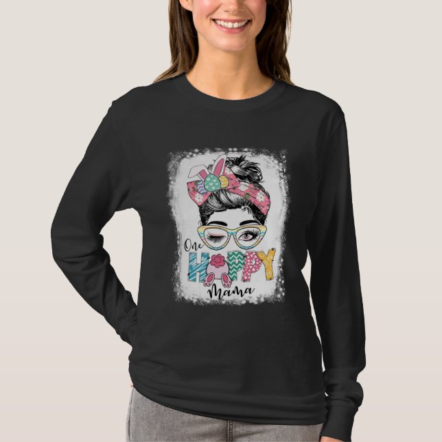 T-shirt Happy Easter Day 2023 One Hoppy Mama Bunny Easter  (Devant)