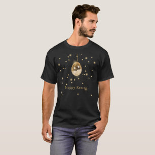 T-shirt Happy Easter Gold Disco Ball