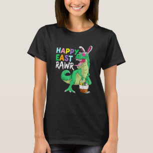 T-shirt Happy Eastrawr Dinosaur Bunny Kids Boys T Rex East