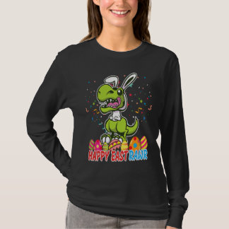 T-shirt Happy Eastrawr Rex Dinosaur Easter Bunny Egg Boys 