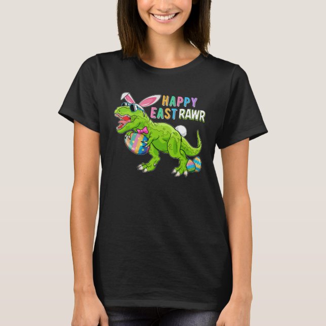T-shirt Happy Eastrawr Rex Dinosaur Easter Bunny Egg Costu (Devant)