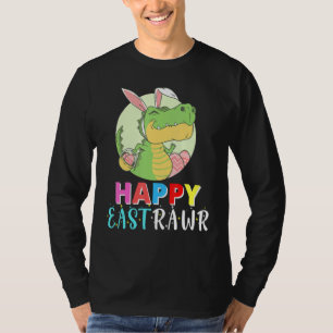 T-shirt Happy Eastrawr Trex Easter Bunny Egg Dinosaur Kid