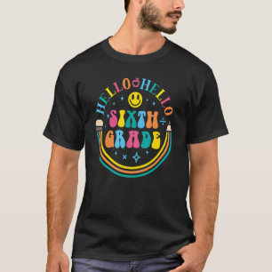 T-shirt Happy Face Bonjour 6e année 6e année Vibes Retour