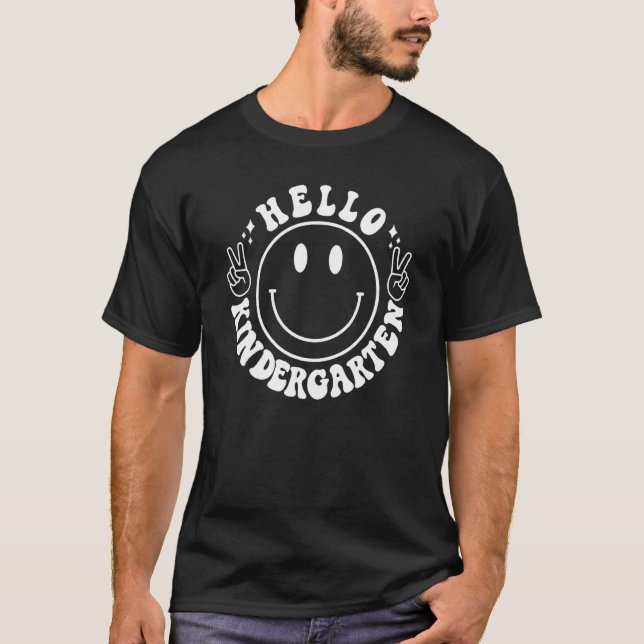 T-shirt Happy Face Bonjour maternelle Équipe de maternelle (Devant)