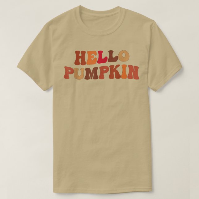 T-shirt Happy Fall Hello Pumpkin Retro Fall Autumn Vibes  (Design devant)
