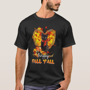 T-shirt Happy Fall Y all mignonne Chat Kitty Kitten Paw Au
