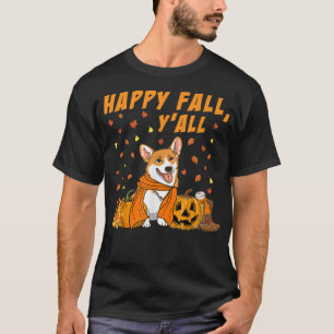 T-shirt Happy Fall Yall Corgi Amoureux des chiens