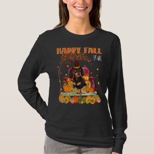 T-shirt Happy Fall Y'all Dachshund Dog on Truck Pumkin Fa