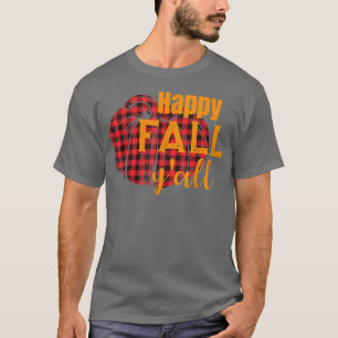 T-shirt Happy Fall Yall femmes mignonne Graphic Thanksgivi