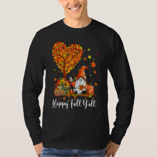 T-shirt Happy Fall Y'all Gnomes Pumpkin Autumn Vibes Thank
