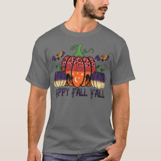 T-shirt Happy Fall Yall Halloween Citrouille, Automne Mer 
