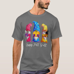 T-shirt Happy Fall Yall Halloween Gnomes Citrouille Automn