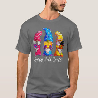 T-shirt Happy Fall Yall Halloween Gnomes Citrouille Automn