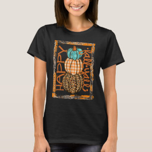 T-shirt Happy Fall Y'all Leopard Citrouille Automne Automn