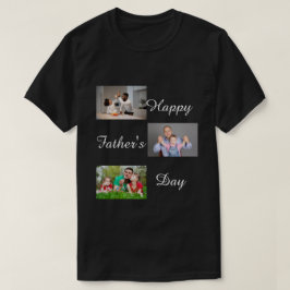 T-shirt Happy Fête des pères 3 Photo Collage personnalisé 