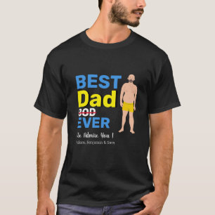 T-shirt Happy Fête des pères 4 Photo Avec Funny papa bod