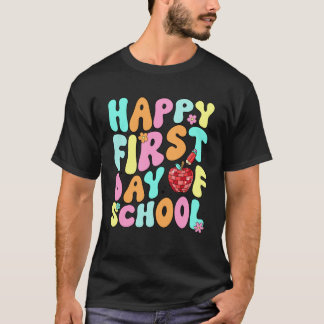 T-shirt Happy First Day Of High School Groovy Teacher