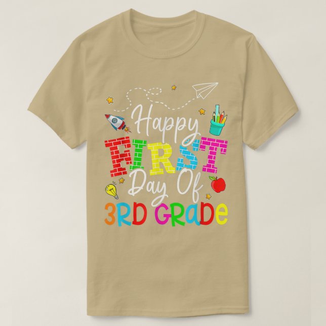 T-shirt Happy First Day Of Third Grade Teacher Back To Sch (Design devant)